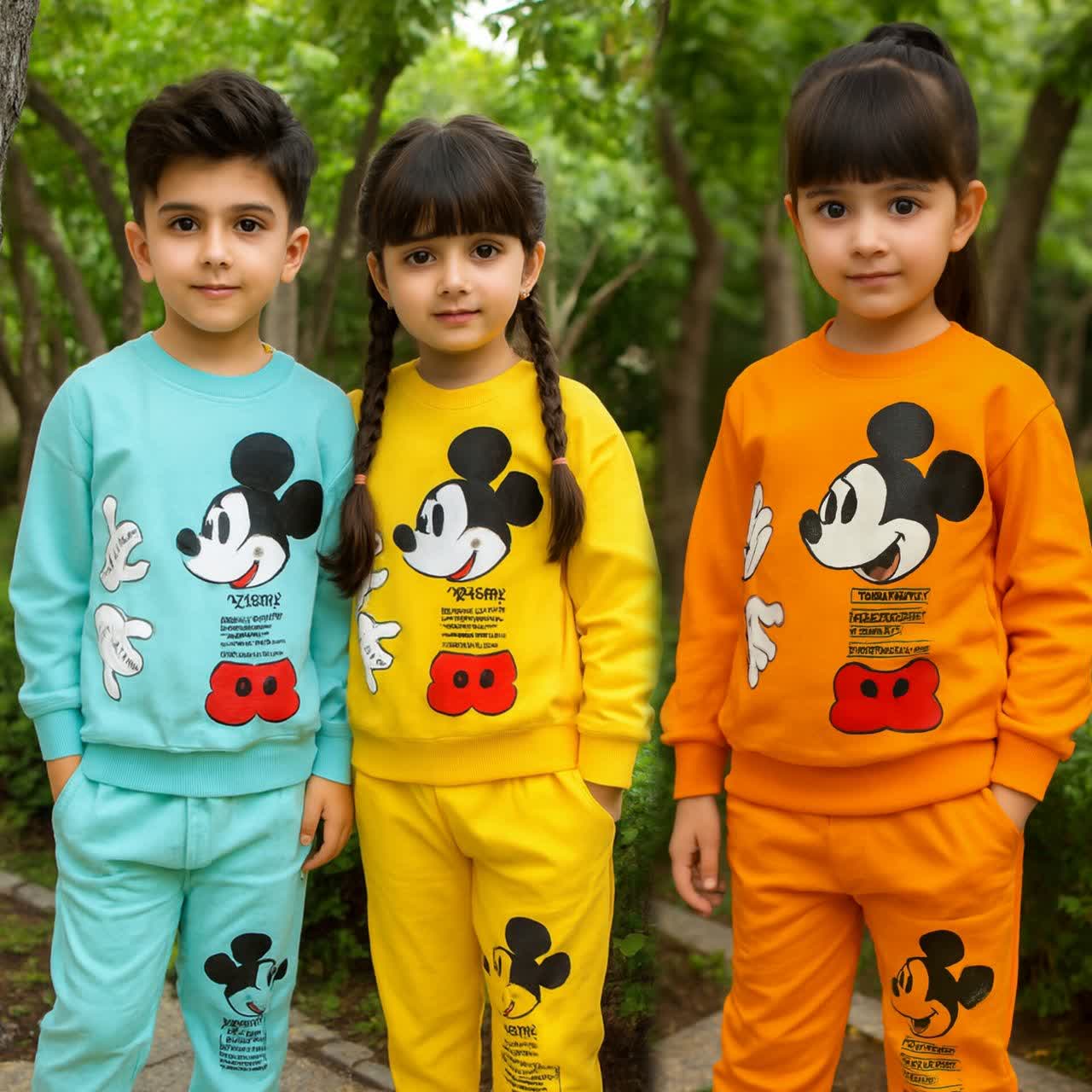 بلوز و شلوار ست خواهروبرادری میکی موس با کد 1036