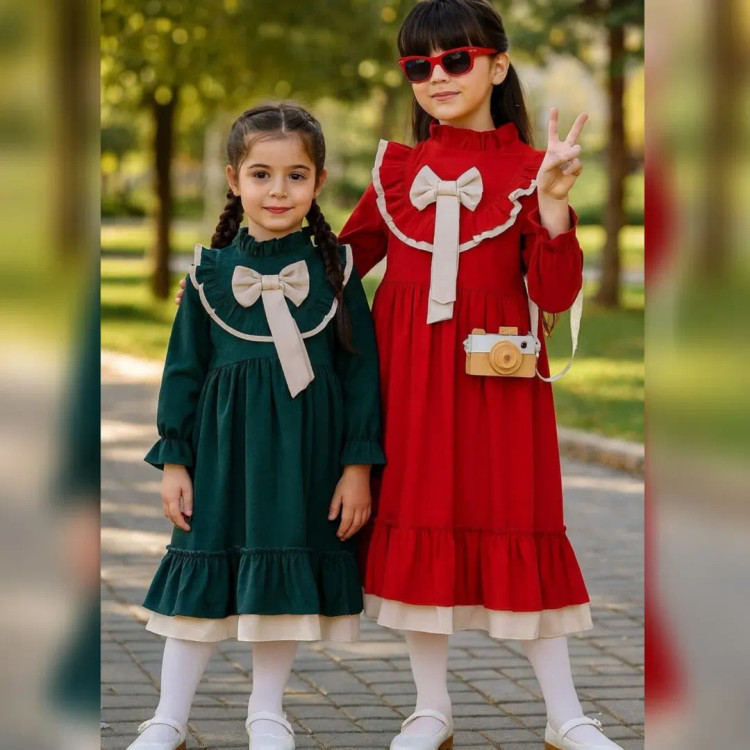 پیراهن سایز بزرگ دخترانه کد 1150