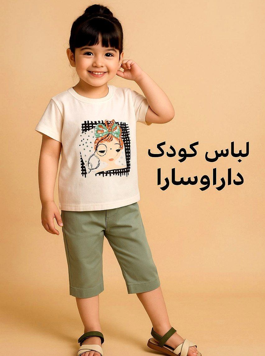 تیشرت شلوارک کتون دخترانه کد ۱۳۲۶
