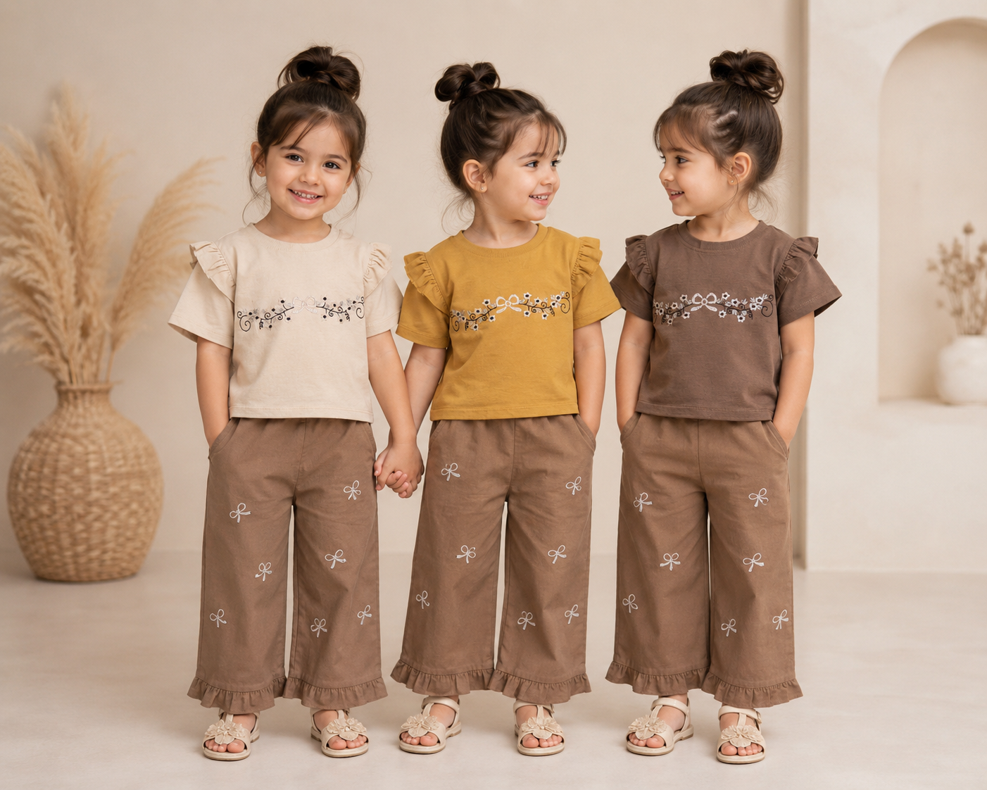 کراپ شلوار دخترانه گلدوزی تکسایز 40 کد 1320