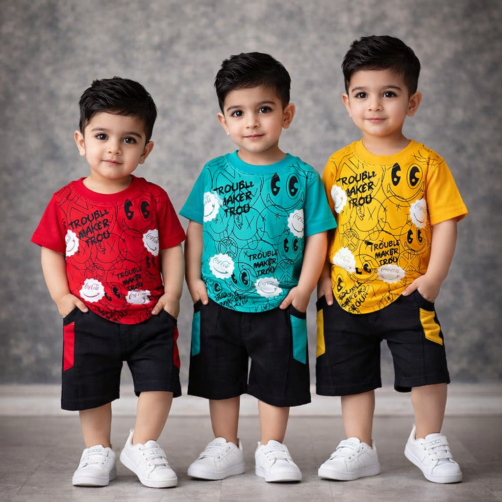 تیشرت شلوارک بچگانه سایز 40/45 کد 1022