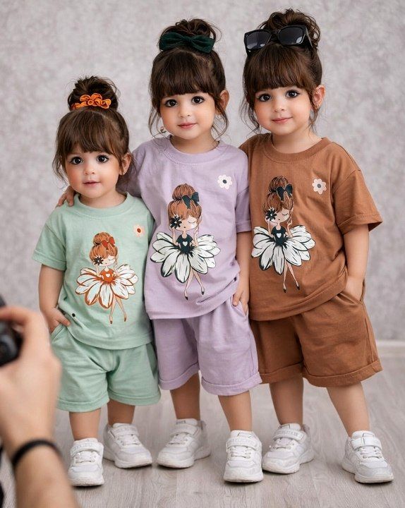 تیشرت شلوارک بچگانه گل 35/40 کد 1116