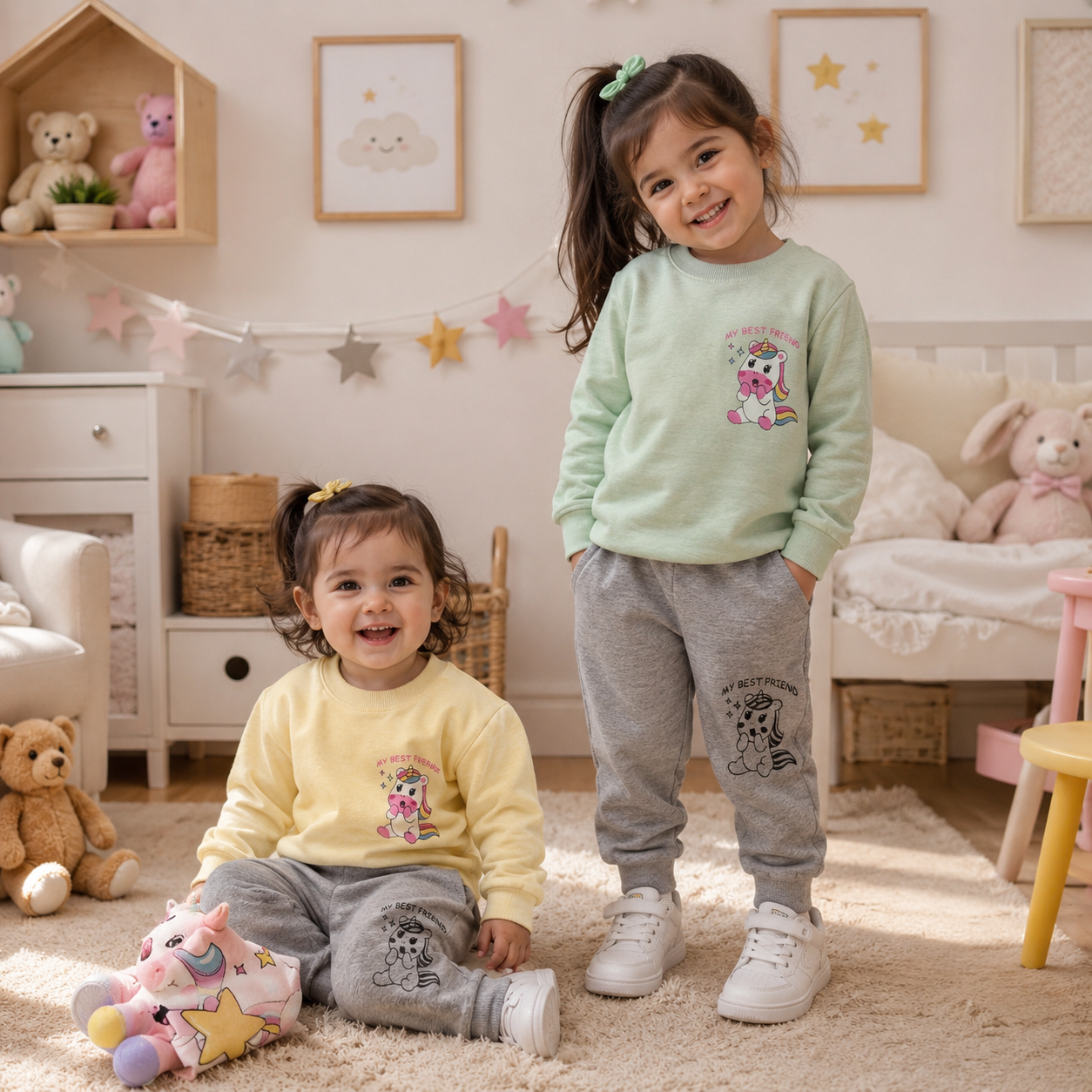 ست بلوزشلوار بچگانه یونیکورن با کد 1069