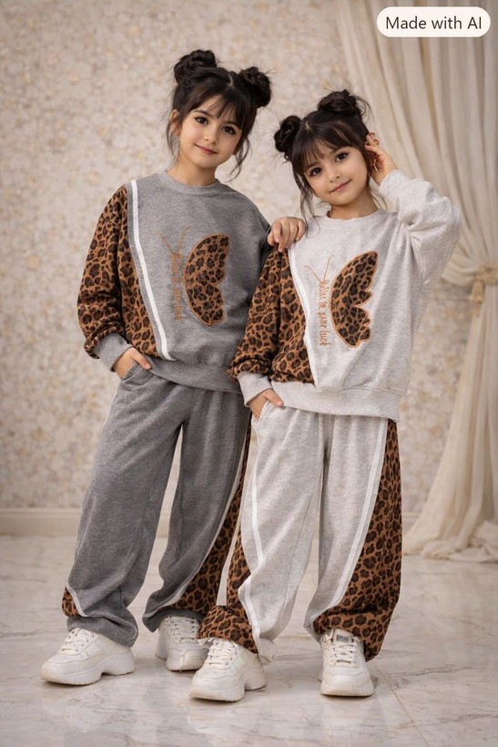ست دخترانه پروانه پلنگی کد 1003